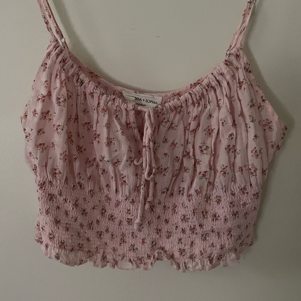 Victoria + Sophia Pink Floral Women's Top - Picture 2 of 6